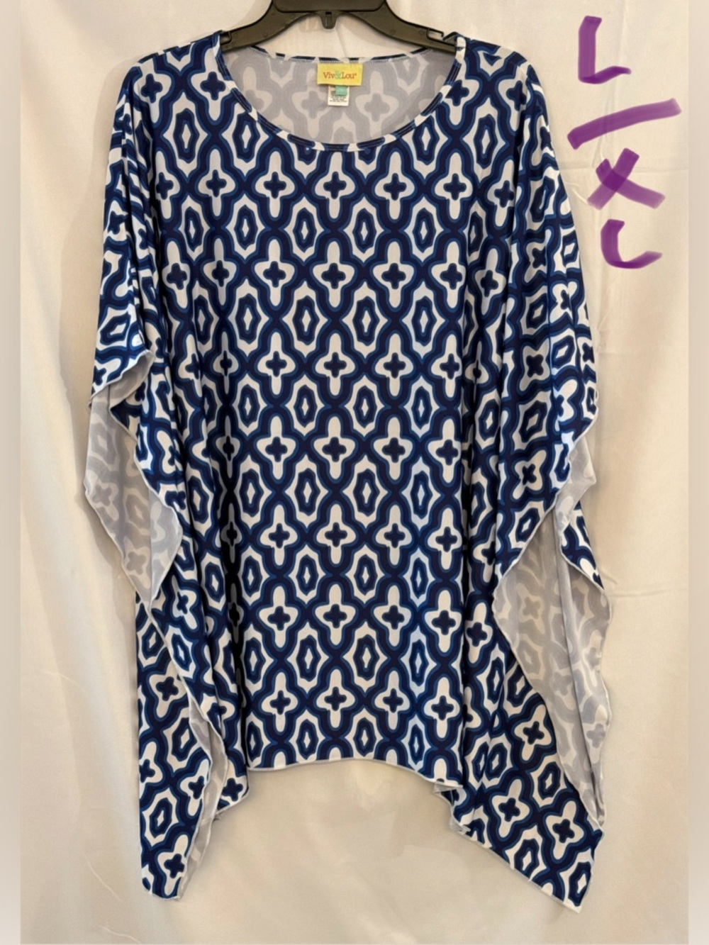 Blue Patterned Tunic Top